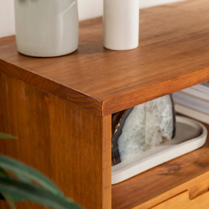 Meuble TV Middlebrook Alby 58 pouces en bois massif de style Mid-Century