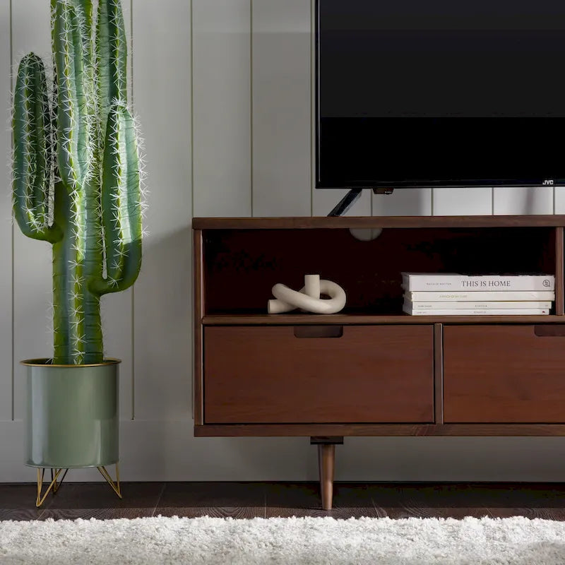 Meuble TV Middlebrook Alby 58 pouces en bois massif de style Mid-Century