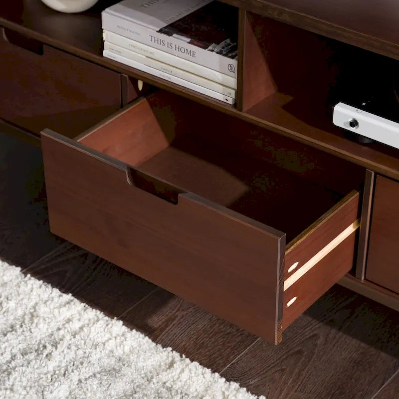 Meuble TV Middlebrook Alby 58 pouces en bois massif de style Mid-Century