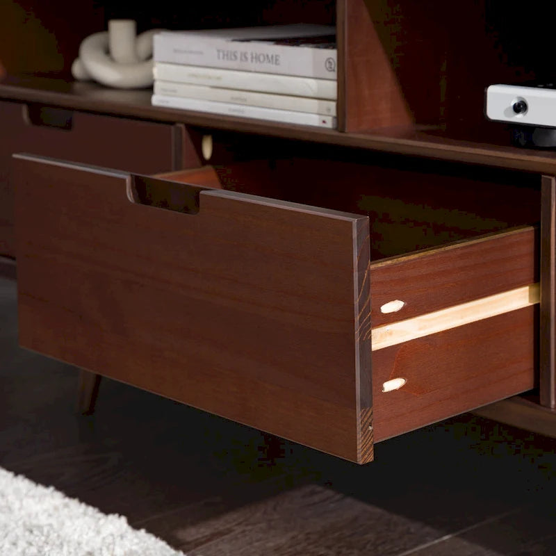 Meuble TV Middlebrook Alby 58 pouces en bois massif de style Mid-Century