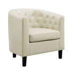 Fauteuil d'appoint, fauteuil tonneau capitonné en similicuir, fauteuil d'appoint moderne du milieu du siècle, fauteuil confortable, fauteuils tonneau