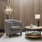 Fauteuil d'appoint, fauteuil tonneau capitonné en similicuir, fauteuil d'appoint moderne du milieu du siècle, fauteuil confortable, fauteuils tonneau