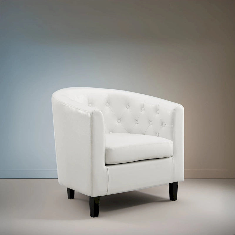 Fauteuil d'appoint, fauteuil tonneau capitonné en similicuir, fauteuil d'appoint moderne du milieu du siècle, fauteuil confortable, fauteuils tonneau