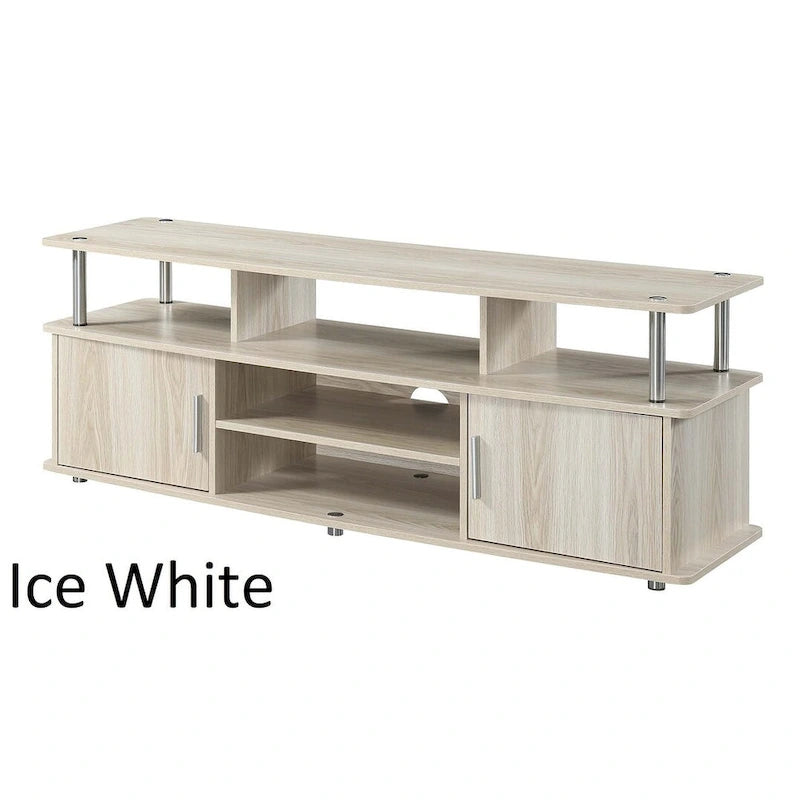Meuble TV Monterey 65 pouces de Convenience Concepts Designs2Go avec placards et étagères de rangement