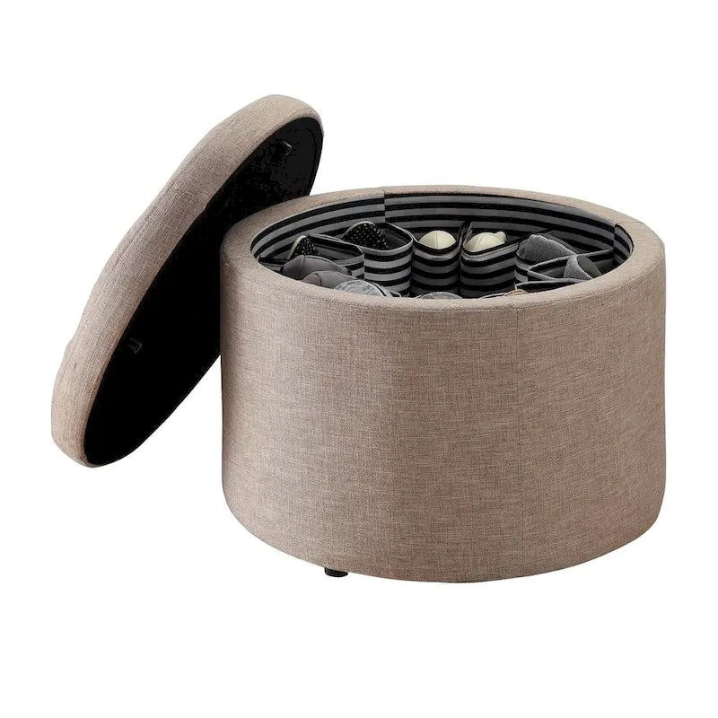 Pouf de rangement à chaussures rond Designs4Comfort de Convenience Concepts