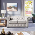 Corvus Aleksis Tufted Chesterfield Loveseat Sofa