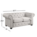 Canapé deux places Chesterfield capitonné Corvus Aleksis