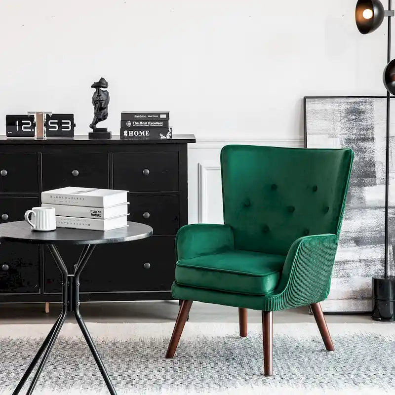 Fauteuil d'appoint en velours pour salon