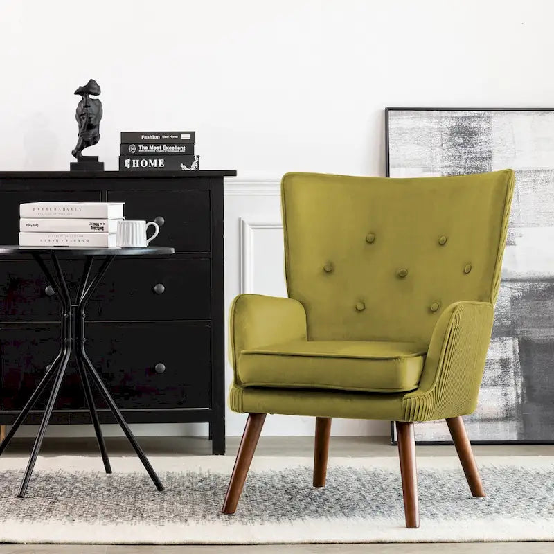 Fauteuil d'appoint en velours pour salon