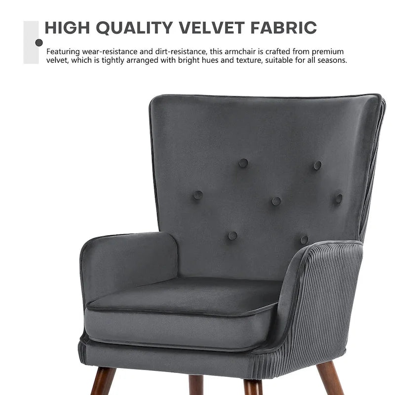 Fauteuil d'appoint en velours pour salon