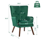 Fauteuil d'appoint en velours pour salon