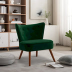 Fauteuil d'appoint capitonné en velours pour salon - 70 cm (L) x 71 cm (P) x 80 cm (H)