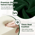 Fauteuil d'appoint capitonné en velours pour salon - 70 cm (L) x 71 cm (P) x 80 cm (H)