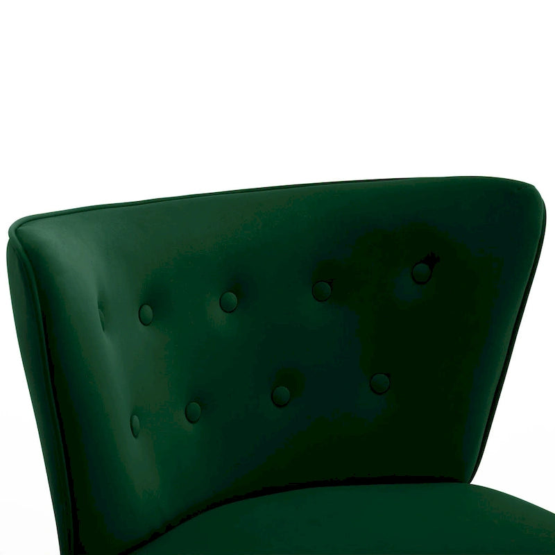 Fauteuil d'appoint capitonné en velours pour salon - 70 cm (L) x 71 cm (P) x 80 cm (H)