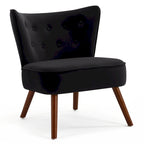 Fauteuil d'appoint capitonné en velours pour salon - 70 cm (L) x 71 cm (P) x 80 cm (H)