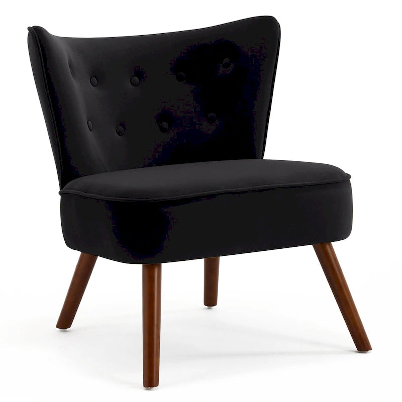 Fauteuil d'appoint capitonné en velours pour salon - 70 cm (L) x 71 cm (P) x 80 cm (H)