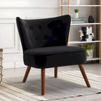 Fauteuil d'appoint capitonné en velours pour salon - 70 cm (L) x 71 cm (P) x 80 cm (H)