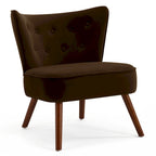 Fauteuil d'appoint capitonné en velours pour salon - 70 cm (L) x 71 cm (P) x 80 cm (H)