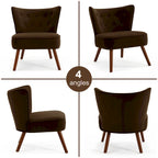 Fauteuil d'appoint capitonné en velours pour salon - 70 cm (L) x 71 cm (P) x 80 cm (H)