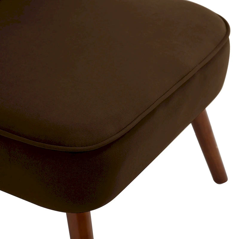 Fauteuil d'appoint capitonné en velours pour salon - 70 cm (L) x 71 cm (P) x 80 cm (H)