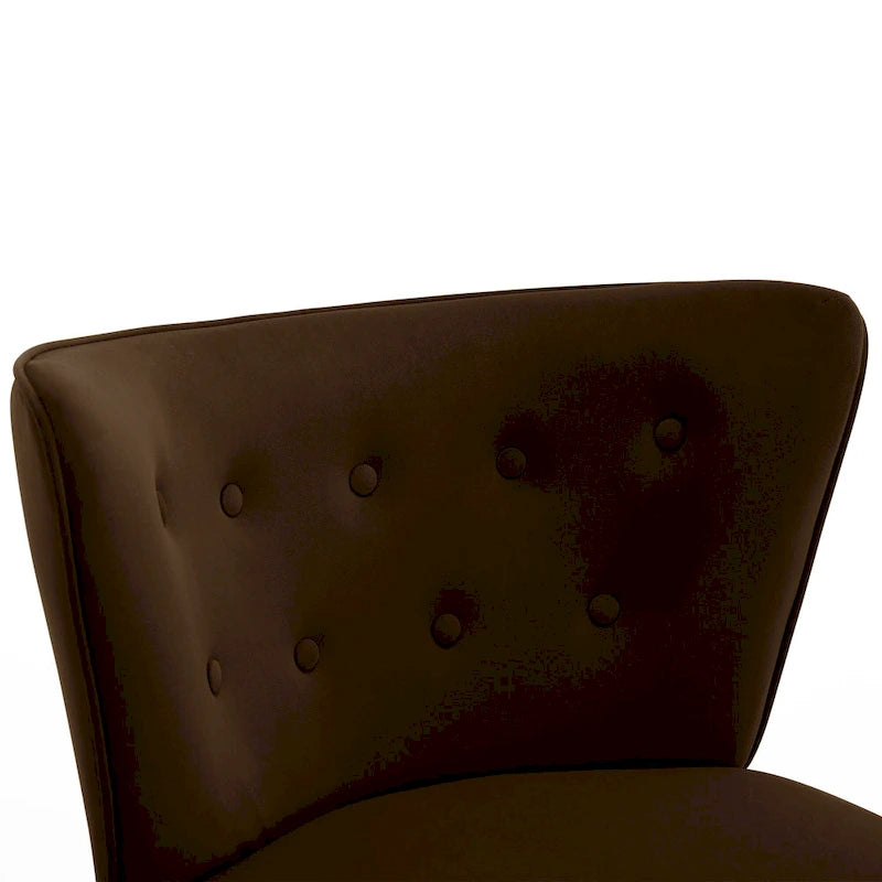 Fauteuil d'appoint capitonné en velours pour salon - 70 cm (L) x 71 cm (P) x 80 cm (H)