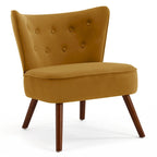 Fauteuil d'appoint capitonné en velours pour salon - 70 cm (L) x 71 cm (P) x 80 cm (H)