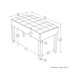 Banc capitonné en tissu CorLiving California