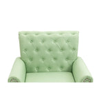 Fauteuil d'appoint moderne du milieu du siècle, fauteuil en lin avec dossier capitonné et pieds en bois