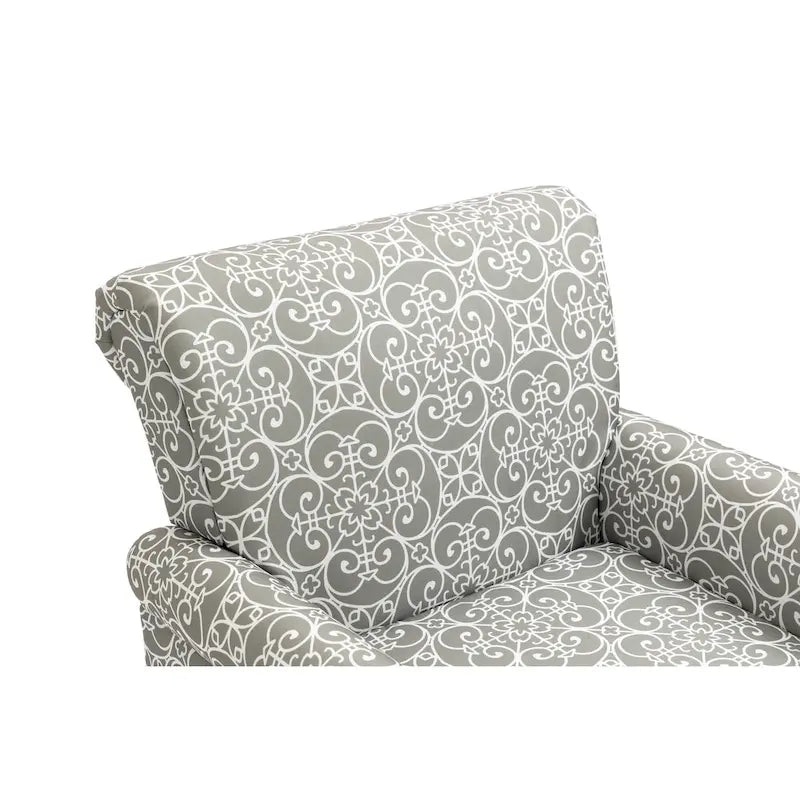 Fauteuil d'appoint moderne du milieu du siècle, fauteuil en lin avec dossier capitonné et pieds en bois