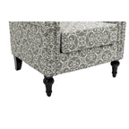 Fauteuil d'appoint moderne du milieu du siècle, fauteuil en lin avec dossier capitonné et pieds en bois