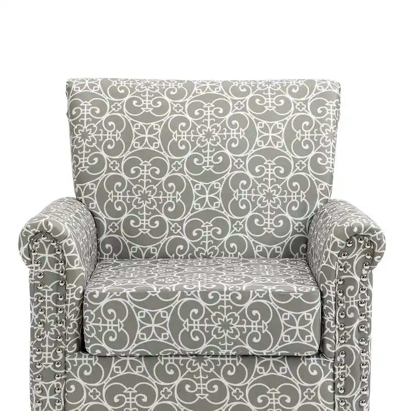 Fauteuil d'appoint moderne du milieu du siècle, fauteuil en lin avec dossier capitonné et pieds en bois