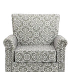 Fauteuil d'appoint moderne du milieu du siècle, fauteuil en lin avec dossier capitonné et pieds en bois