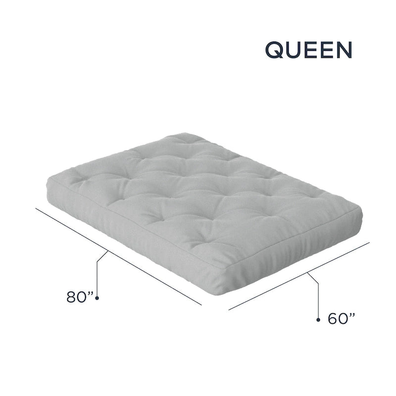 Matelas futon à 10 ressorts ensachés. Matelas seul. Sommier non inclus.
