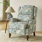 Fauteuil inclinable manuel Terri Classic à accoudoirs découpés et clous décoratifs pour salon, par HULALA HOME