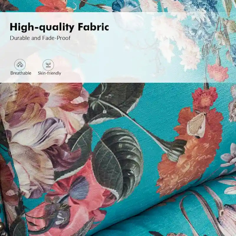 Fauteuil inclinable manuel Terri Classic à accoudoirs découpés et clous décoratifs pour salon, par HULALA HOME