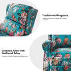 Fauteuil inclinable manuel Terri Classic à accoudoirs découpés et clous décoratifs pour salon, par HULALA HOME