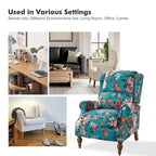 Fauteuil inclinable manuel Terri Classic à accoudoirs découpés et clous décoratifs pour salon, par HULALA HOME