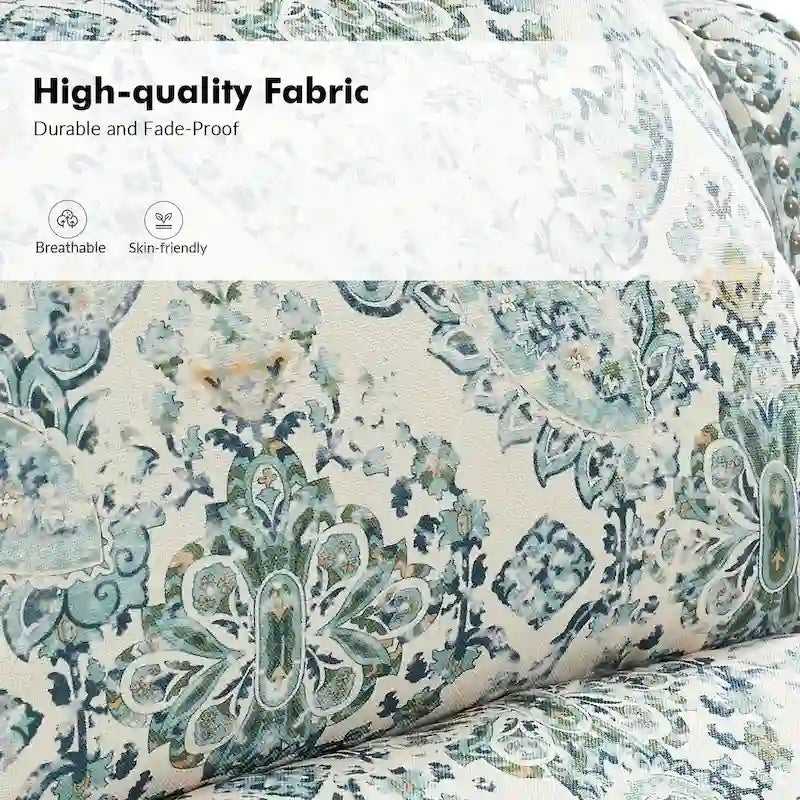 Fauteuil inclinable manuel Terri Classic à accoudoirs découpés et clous décoratifs pour salon, par HULALA HOME