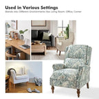 Fauteuil inclinable manuel Terri Classic à accoudoirs découpés et clous décoratifs pour salon, par HULALA HOME