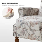 Fauteuil inclinable manuel Terri Classic à accoudoirs découpés et clous décoratifs pour salon, par HULALA HOME