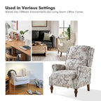 Fauteuil inclinable manuel Terri Classic à accoudoirs découpés et clous décoratifs pour salon, par HULALA HOME