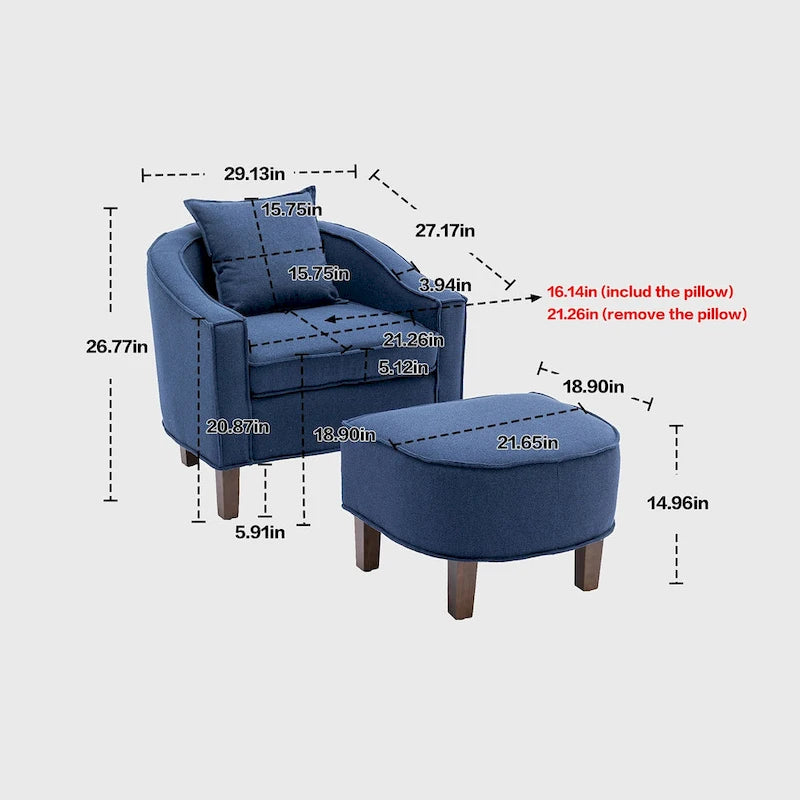 Fauteuil d'appoint avec repose-pieds