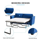 Canapé-lit gigogne moderne Mixoy, canapé-lit deux places en velours