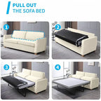 Canapé-lit gigogne moderne Mixoy, canapé-lit deux places en velours