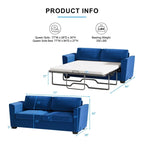 Canapé-lit gigogne moderne Mixoy, canapé-lit deux places en velours