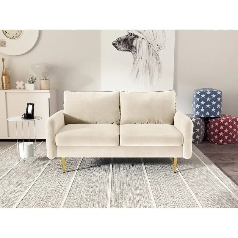 58 Velvet Square Arm Loveseat