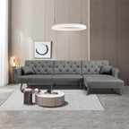 Canapé-lit d'angle convertible en velours Aukfa - 114,5 cm de large