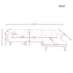 Canapé-lit d'angle convertible en velours Aukfa - 114,5 cm de large