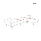 Canapé-lit d'angle convertible en velours Aukfa - 114,5 cm de large