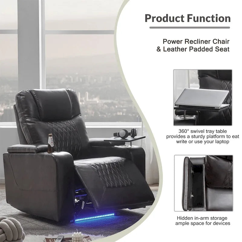 Fauteuil inclinable électrique Merax en cuir PU avec port de chargement USB